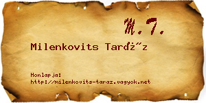 Milenkovits Taráz névjegykártya